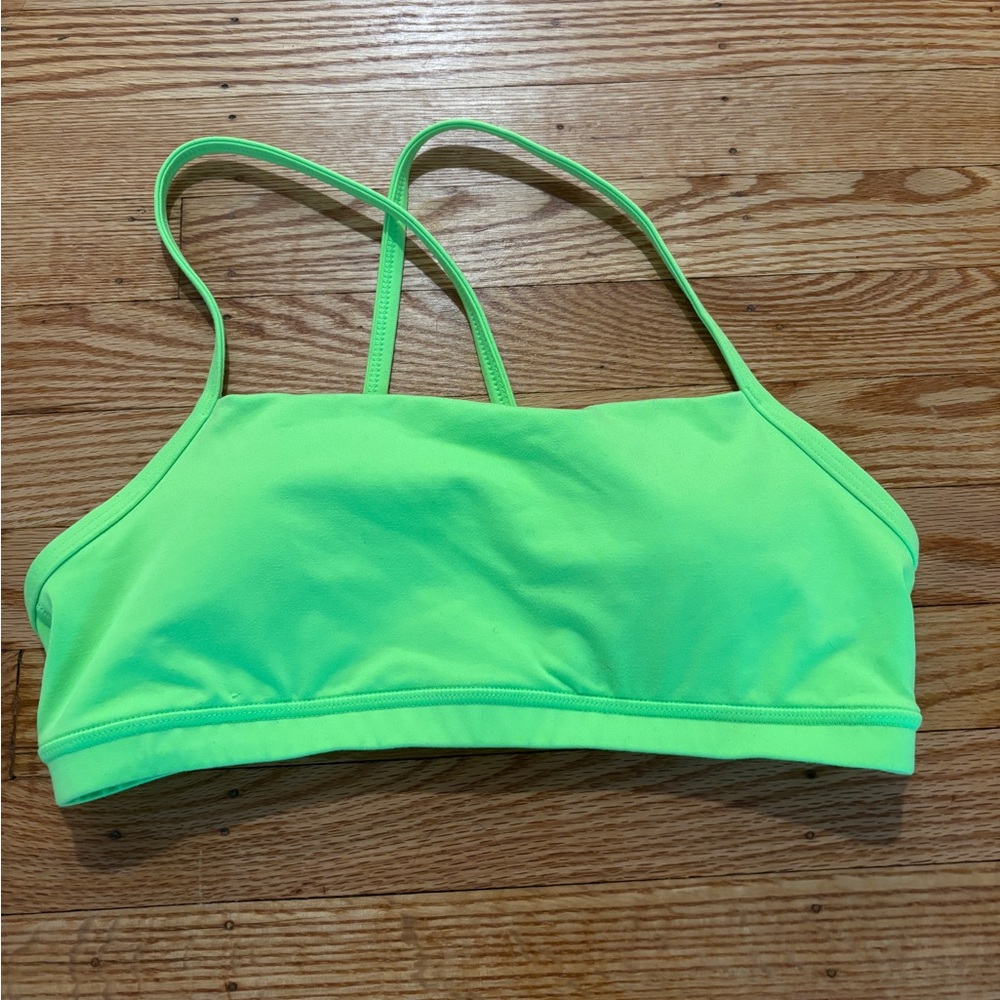 Fleo Chloe Neon Green Strappy Sports Bra